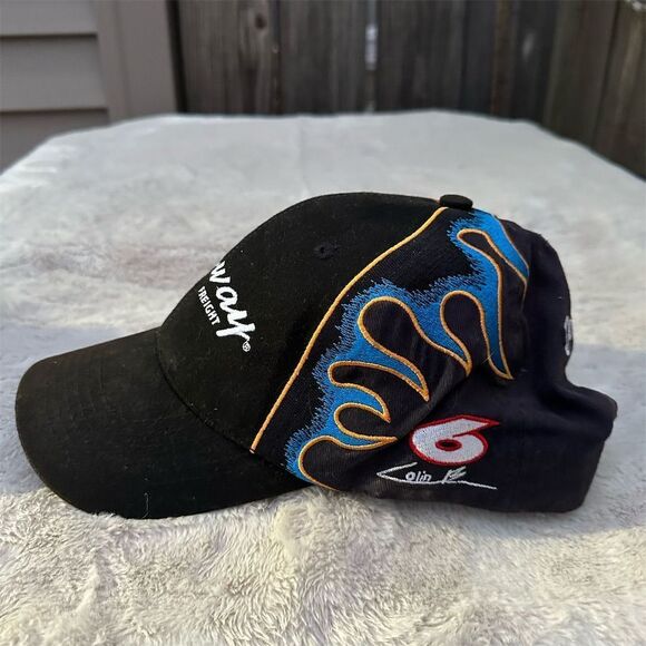 Vintage Roush Fenway Racing #6 Colin Braun Black Hat with Flames - Picture 1 of 5